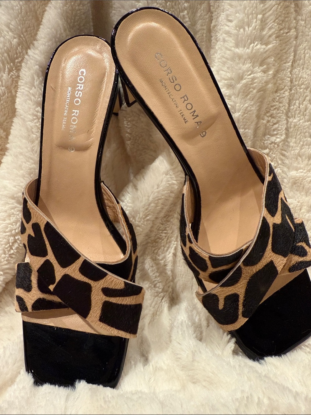 Corso Roma 9 Leopard Print Open-Toe Mules